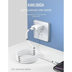 iKaku KSC-350 Lightning Câble de charge et de données à absorption magnétique rapide 1 m Blanc pas cher