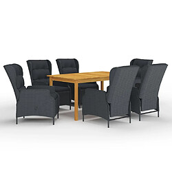 Maison Chic Ensemble de salle à manger de jardin 7 pcs,Table et chaises d'extérieur Gris foncé -GKD994243