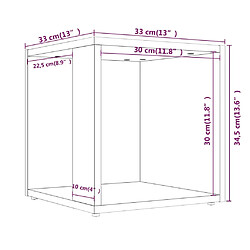 vidaXL Table d'appoint Chêne marron 33x33x34,5 cm Bois d'ingénierie pas cher