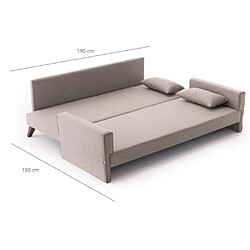 Acheter Hanah Home Canapé convertible 3 places en tissu Bella beige.