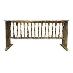 Pegane Meuble console, table console en bois et métal coloris marron - Longueur 190 x Profondeur 34 x Hauteur 95 cm