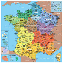 Puzzles Michele Wilson Puzzle en bois Fait Main 100 pièces : Carte de France des départements 