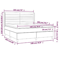 vidaXL Sommier à lattes de lit matelas et LED Bleu foncé 180x200 cm pas cher