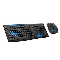 Clavier de jeu sans fil 2.4G et souris optique combo adaptateur récepteur USB souris conception ergonomique pour ordinateur de bur