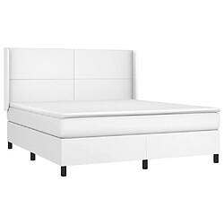 Avis vidaXL Sommier à lattes de lit matelas LED Blanc 160x200 cm Similicuir