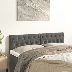 vidaXL Têtes de lit 2 pcs Gris foncé 80x7x78/88 cm Velours