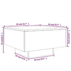 vidaXL Table basse sonoma gris 55x55x31 cm bois d'ingénierie pas cher