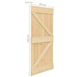 vidaXL Porte coulissante avec kit de quincaillerie 80x210cm Pin massif pas cher