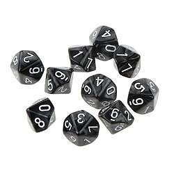 Avis 20 pièces dix faces dés d10 meurt pour d u0026 d rpg mtg accessoires de jeux de fête rouge et noir