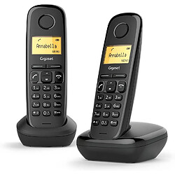 Gigaset téléphone fixe duo sans fil DECT/GAP sans répondeur noir