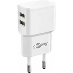 Chargeur USB Goobay 44952 pour prise murale Courant de sortie (max.) 2.4 A 2 x USB 2.0 type A femelle 1 pc(s)