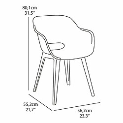 Keter Chaises d'extérieur Akola lot de 2 Graphite pas cher