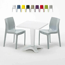 Grand Soleil Table et 2 chaises colorées polypropylen