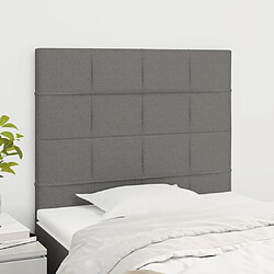 vidaXL Têtes de lit 2 pcs Gris foncé 80x5x78/88 cm Tissu 