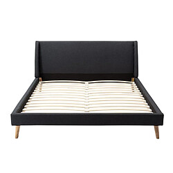 Acheter Vente-Unique Lit scandinave 160 x 200 cm - Tissu - Anthracite - BENEDICTE