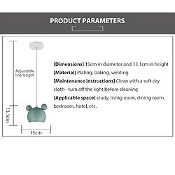 Acheter Universal Applique nordique aluminium mickey hills chambre d'enfant s'allume luminaire applique moderne pour l'intérieur E27 luminaire créatif (suspendu vert)