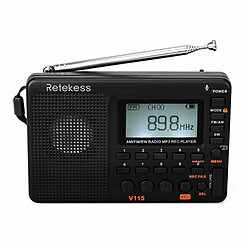 Universal Radios portatives, radios à bande complète, magnétoscopes, FM, AM, support de lecture MP3, prise TF 3,5 mm, entrée auxiliaire, rétroéclairage à cristaux liquides réglable 