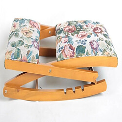 Avis Decoshop26 Tabouret / repose-pieds jambes balançoire réglable en bois massif tissu avec motif floral TABO05009