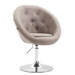 Decoshop26 Fauteuil oeuf capitonné design en tissu rembourré taupe boutons décoratifs chaise bureau réglable FAL10056