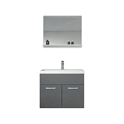 Auco Meuble de salle de bain de Montreal 02 - Armoire de rangement Meuble lavabo evier Meuble lavabo Gris brilliant 60x35 cm 