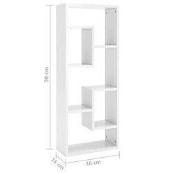 vidaXL Étagère murale Blanc brillant 36x16x90 cm Bois d'ingénierie pas cher