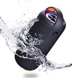 Yonis Enceinte Waterproof Bluetooth 20W LED Couleur Avec Basses Puissantes