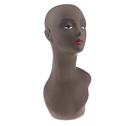 mannequin femmes noires tête modèle lunettes / chapeau / casque présentoir rack brun