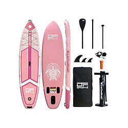 Jardindeco Paddle gonflable 320 cm avec pack accessoires Santorin rose.