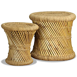 Avis vidaXL Tabourets lot de 2 Bambou et jute