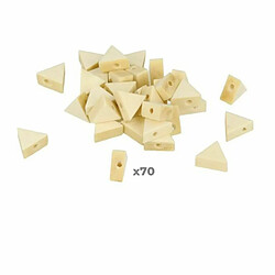 Artemio 70 perles en bois triangulaires 11 x 9.7 x 4.9 mm