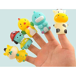 Universal 5pcs pour enfants animaux doigts animaux jouet bébé plastique mignon de poupée de dessin animé ensemble de poupées 