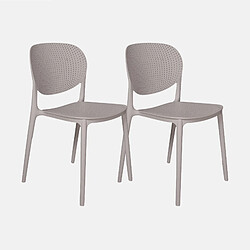 Alter Ensemble de 2 chaises empilables modernes en métal et polypropylène, pour salle à manger, cuisine ou salon, cm 46x51h82, Assise h cm 47, couleur Blanc