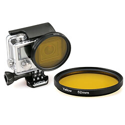 Wewoo Filtre jaune pour GoPro HERO 4 / 3+ 52mm rond cercle couleur UV de lentille 