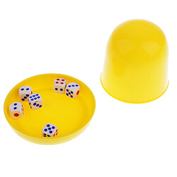 jeu de devinettes de ktv jeu réglé shaker de dés avec 6pcs dés numériques - jaune pas cher