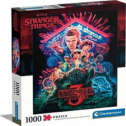 Clementoni Stranger Things 1000 pièces, Fantaisie, Film, Puzzle Netflix, Divertissement pour Adulte-fabriqué en Italie, 39653, Multicolore, Medium