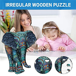 RedMiter Puzzle 105 pièces en bois d'éléphant pour adulte et enfant _ Multicolore