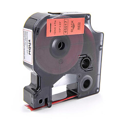 vhbw cassette à bande cartouche 12mm noir sur rouge pour imprimante d´étiquette Dymo LabelManager 210D, 260P, 280 remplace Dymo D1, 45017. 