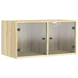 vidaXL Armoire murale avec portes en verre chêne sonoma 68,5x37x35 cm