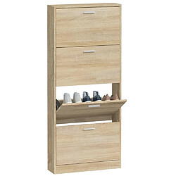 Avis vidaXL Armoire à chaussures Chêne 59x17x150 cm Bois d'ingénierie