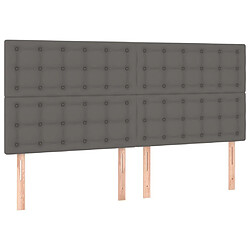 Acheter Maison Chic Tête de lit scandinave à LED,meuble de chambre Gris 160x5x118/128 cm Similicuir -MN29293