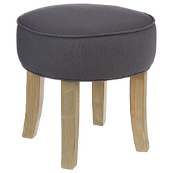 Atmosphera, Createur D'Interieur Tabouret Adriel - Lin - Gris Moyen