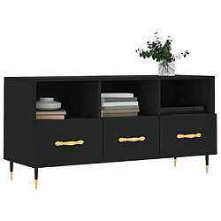 Avis Maison Chic Meuble TV scandinave - Banc TV pour salon noir 102x36x50 cm bois d'ingénierie -MN33150