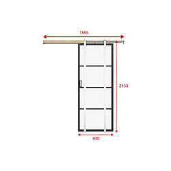 Acheter Vente-Unique Porte coulissante avec système à galandage - aluminium et verre trempé dépoli - H205 x L93 cm - SINCA II