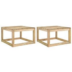 vidaXL Tables palette de jardin 2pcs 60x60x36,5cm Bois de pin imprégné 