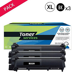 TONER SERVICES Compatible Brother TN2320 Pack 3 Toners Noir TN2320 (BTTN2320) 