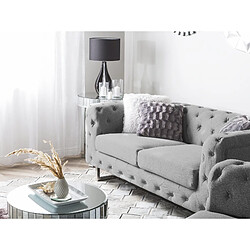 Acheter Beliani Canapé Chesterfield 2 places en tissu gris clair VISSLAND