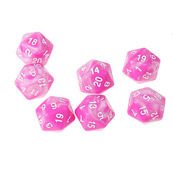 10pcs / set 20 face d20 dés pour jeu donjons et dragons rose blanc pas cher