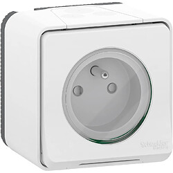 prise 2 p+t - blanc - saillie - schneider electric mur39030