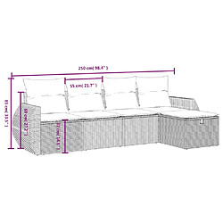 Avis Maison Chic Ensemble de 5 Tables et chaises d'extérieur avec coussins,Salon de jardin gris résine tressée -GKD300029