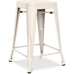 ICONIK INTERIOR Tabouret de bar - Design industriel - Acier mat - 60cm - Nouvelle édition - Stylix Crème